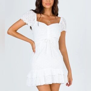 Princess Polly MIKAIL MINI DRESS WHITE